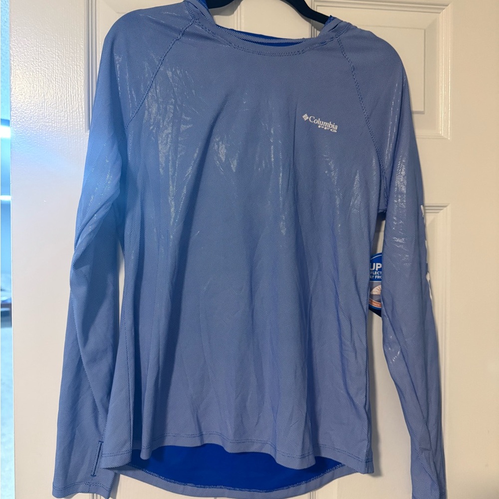 Columbia Blue Omni-Wick UPF 50 shirt